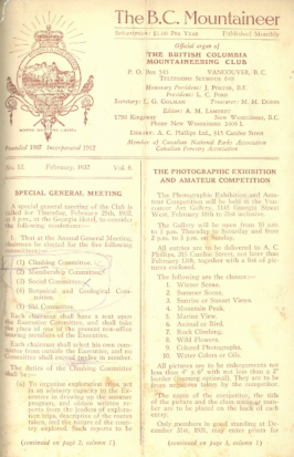 The B.C. Mountaineer 1932 February thumbnail